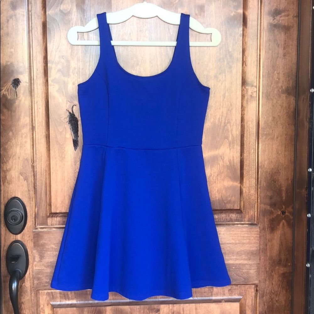 H&M Royal Blue Sleeveless Skater Dress